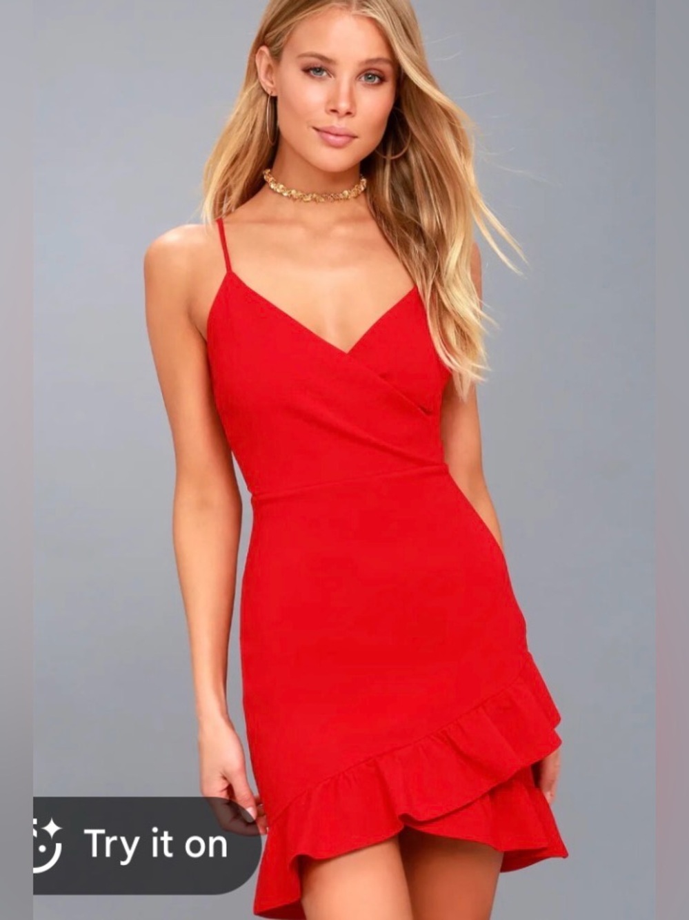 Lulu’s Red Ruffle Hem Dress